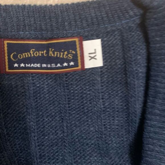 NWT Men’s Navy Blue Comfort Knits Sweater Vest   - Picture 5 of 7